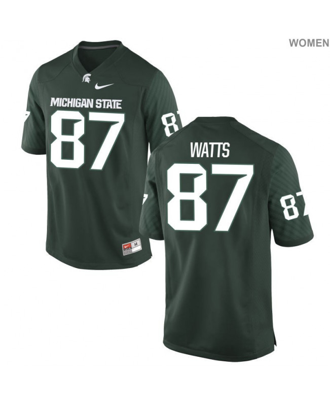 Women's Michigan State Spartans #87 Jahz Watts NCAA Nike Authentic Green College Stitched Football Jersey HQ41X23SY